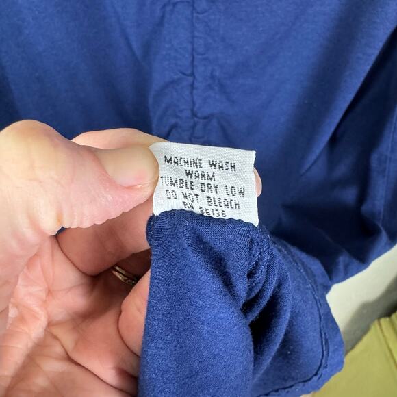 Bryn Walker Josie Tunic Navy Blue Cinched Front V-neck Bamboo Knit Tunic Top - Picture 15 of 16